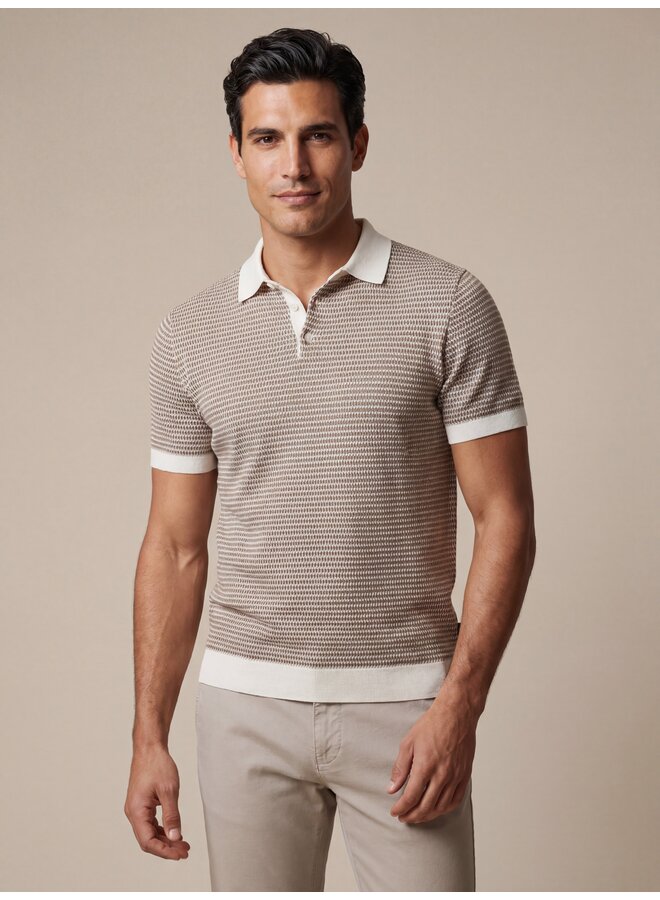 Cavallaro Multipo polo korte mouw taupe