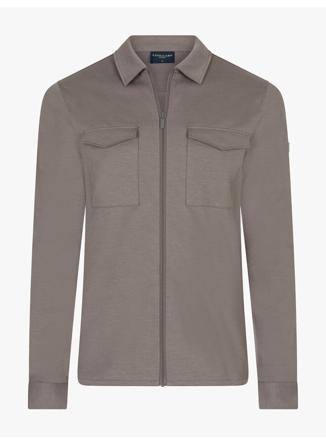Cavallaro Napoli Zaverio overshirt taupe melange
