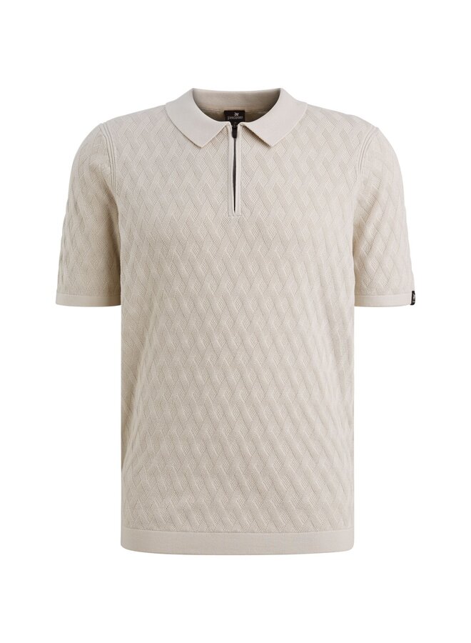 Vanguard polo korte mouw met rits beige