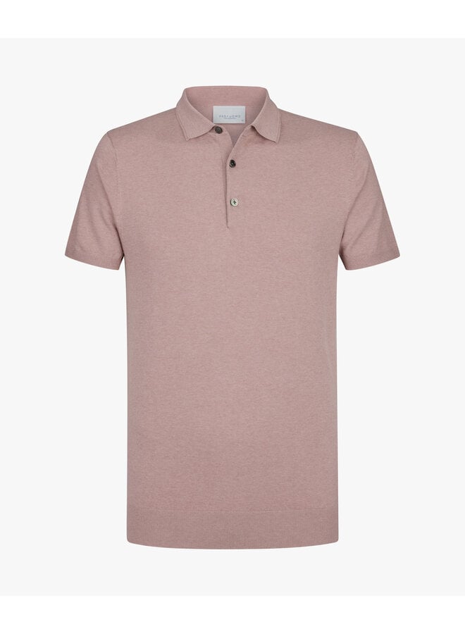 Profuomo Lyocell polo korte mouw old pink