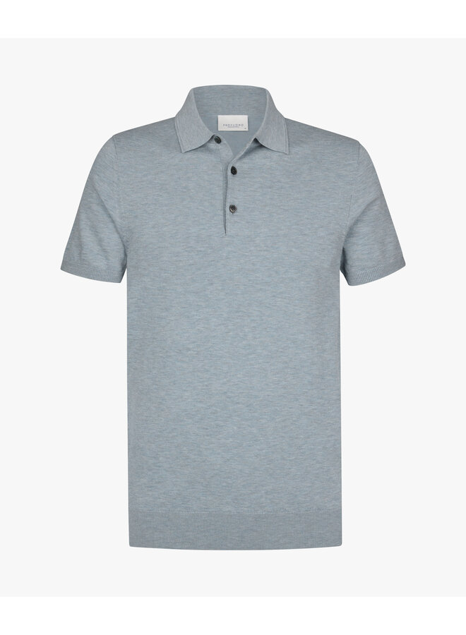 Polo korte mouw Lyocell blue