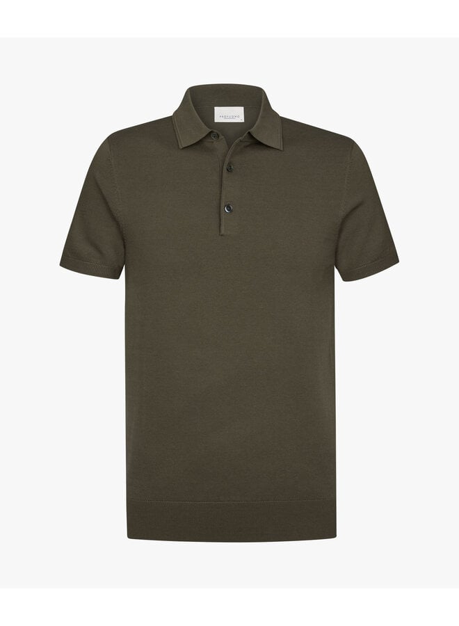 Profuomo Lyocell polo korte mouw brown
