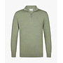 Profuomo half zip lyocell pullover mid green