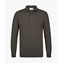 Profuomo polo lange mouw Lyocell dark brown