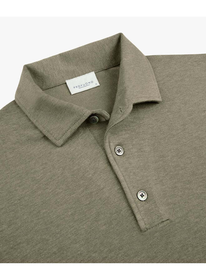 Profuomo polo lange mouw onepiece mid green