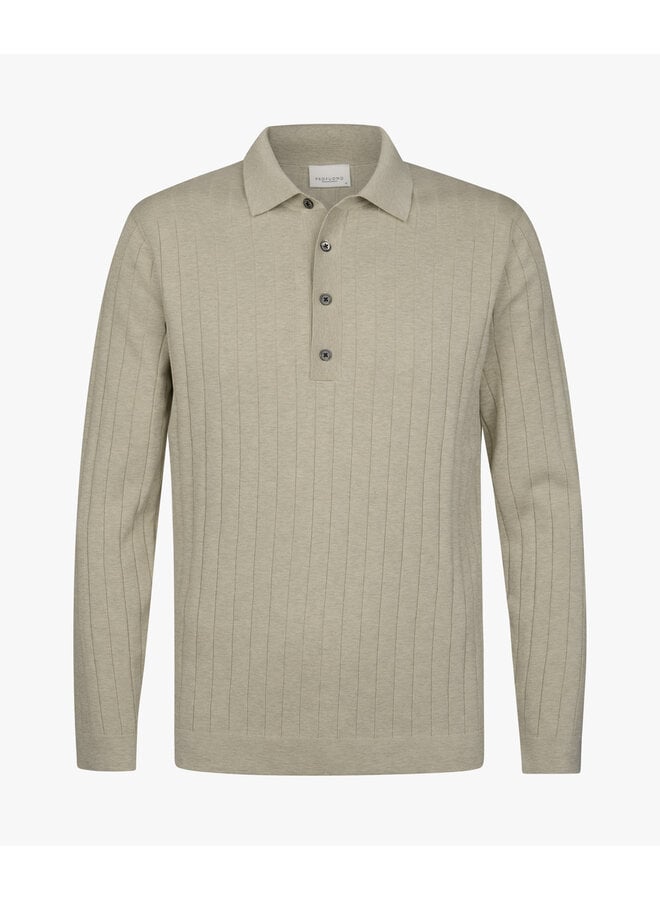 Polo lange mouw beige