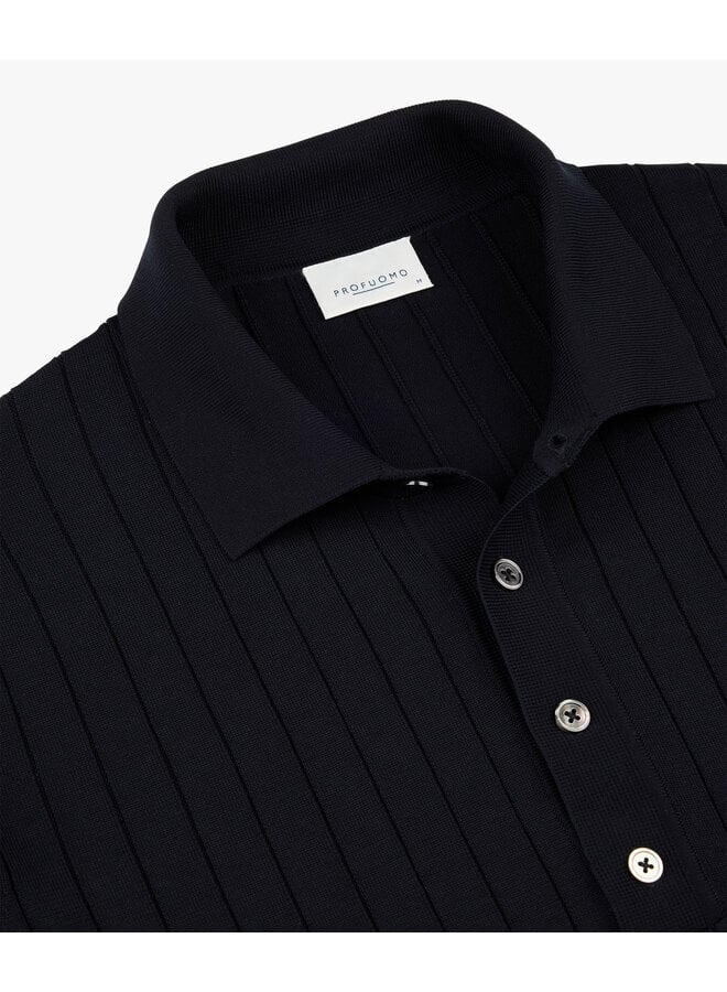 Profuomo polo lange mouw navy