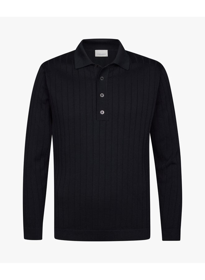 Polo lange mouw navy