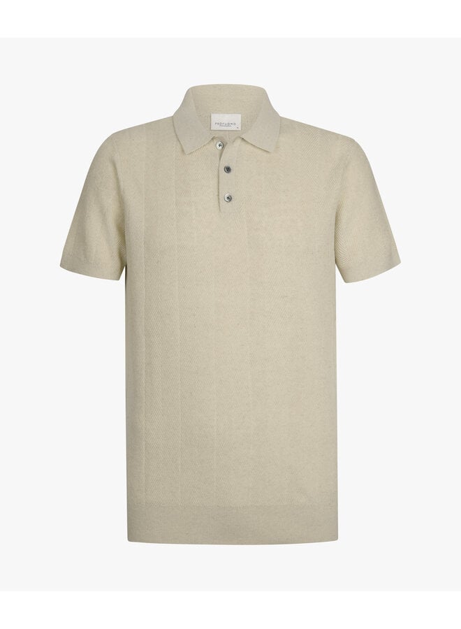 Profuomo polo korte mouw visgraad beige