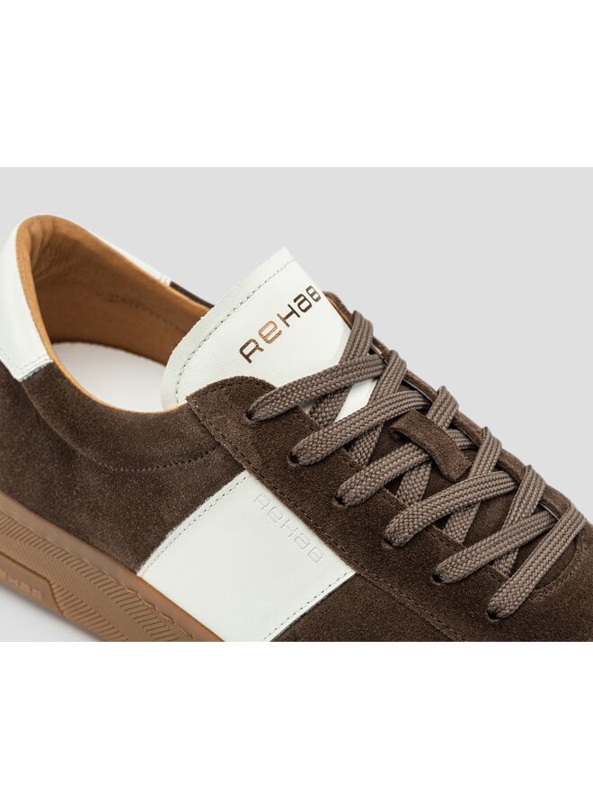 Rehab sneaker Zack suede dark brown