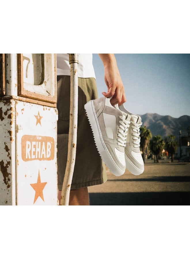 Rehab Creon suede leather sneaker wit