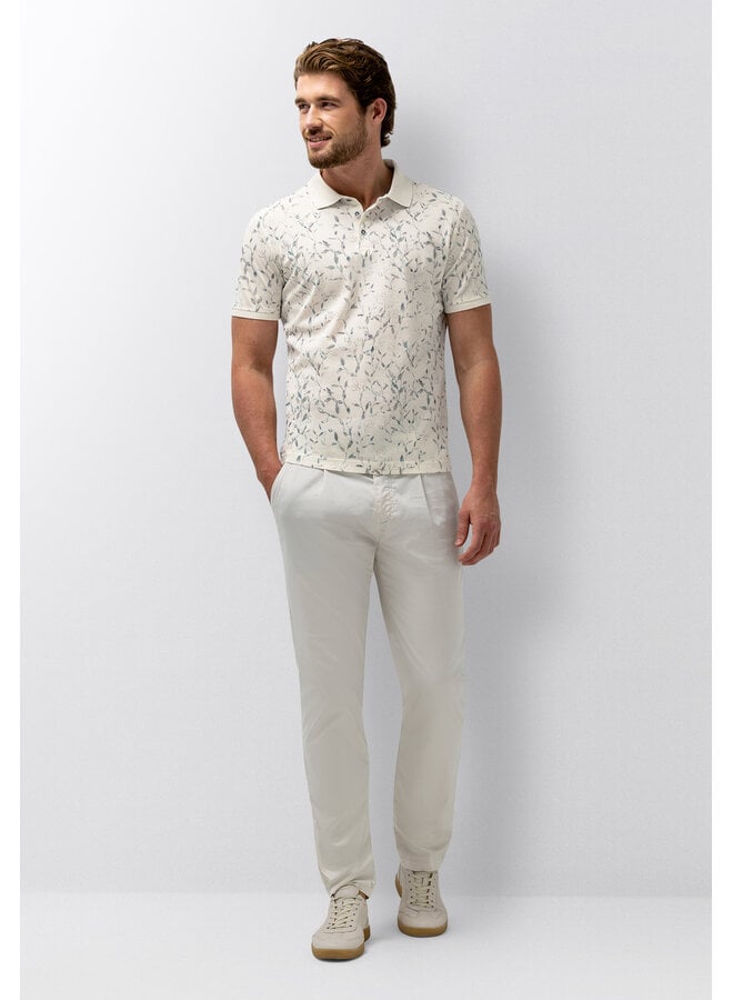 State of Art polo korte mouw print beige