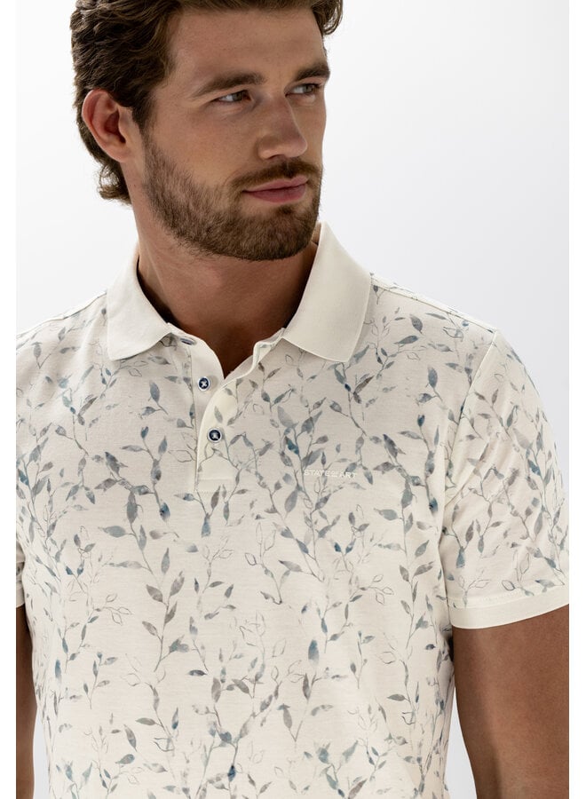 State of Art polo korte mouw print beige