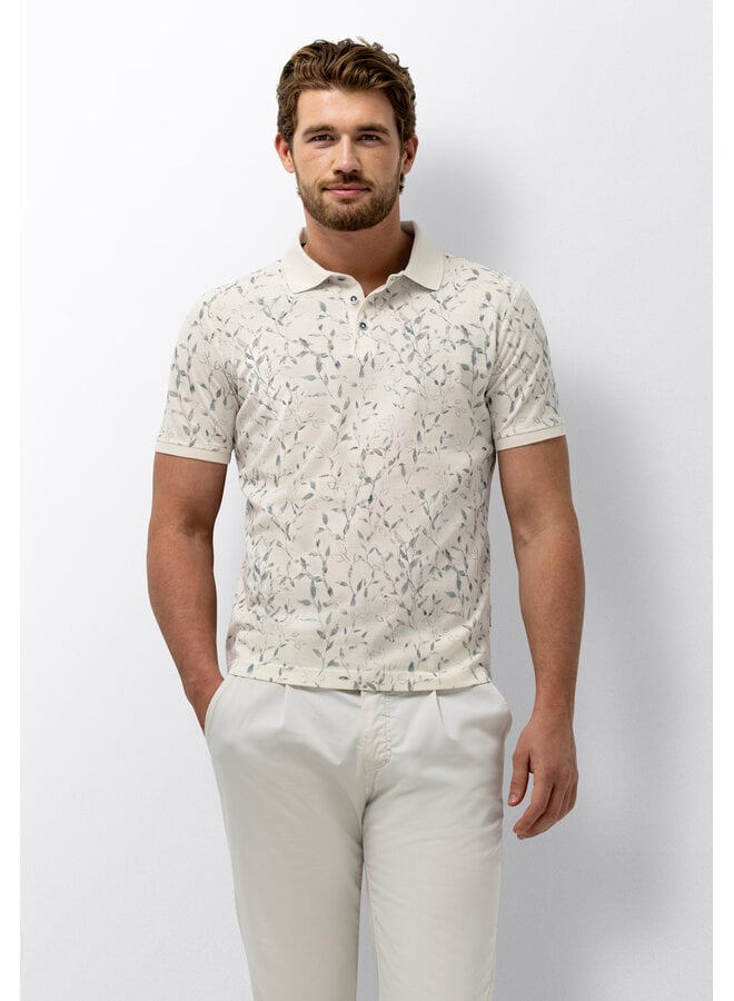 State of Art polo korte mouw print beige