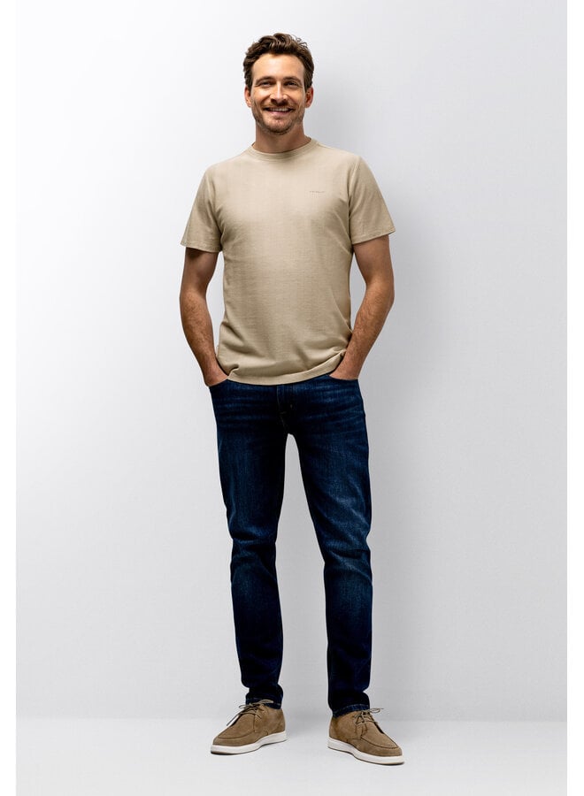 State of Art t-shirt korte mouw met structuur beige