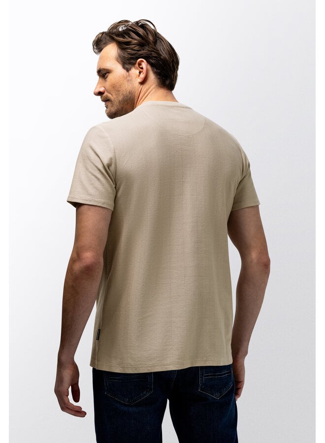 State of Art t-shirt korte mouw met structuur beige