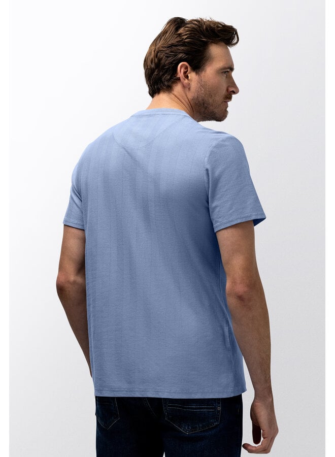 State of Art t-shirt korte mouw met structuur blue
