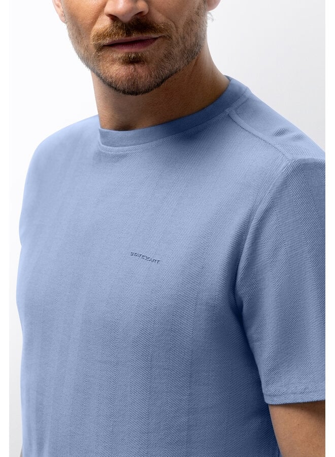State of Art t-shirt korte mouw met structuur blue