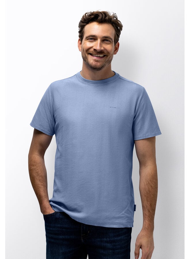 State of Art t-shirt korte mouw met structuur blue