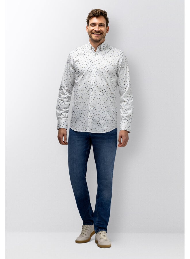 State of Art overhemd lange mouw print wit
