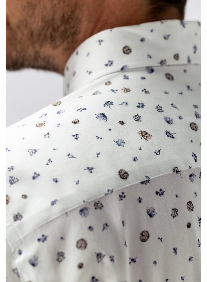 State of Art overhemd lange mouw print wit