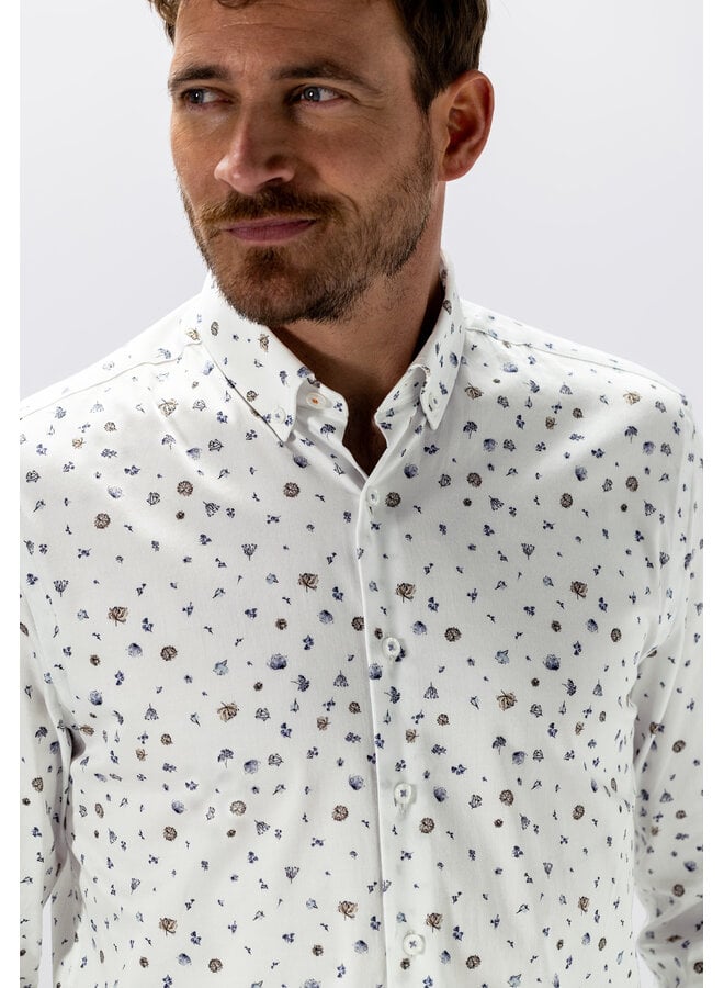 State of Art overhemd lange mouw print wit