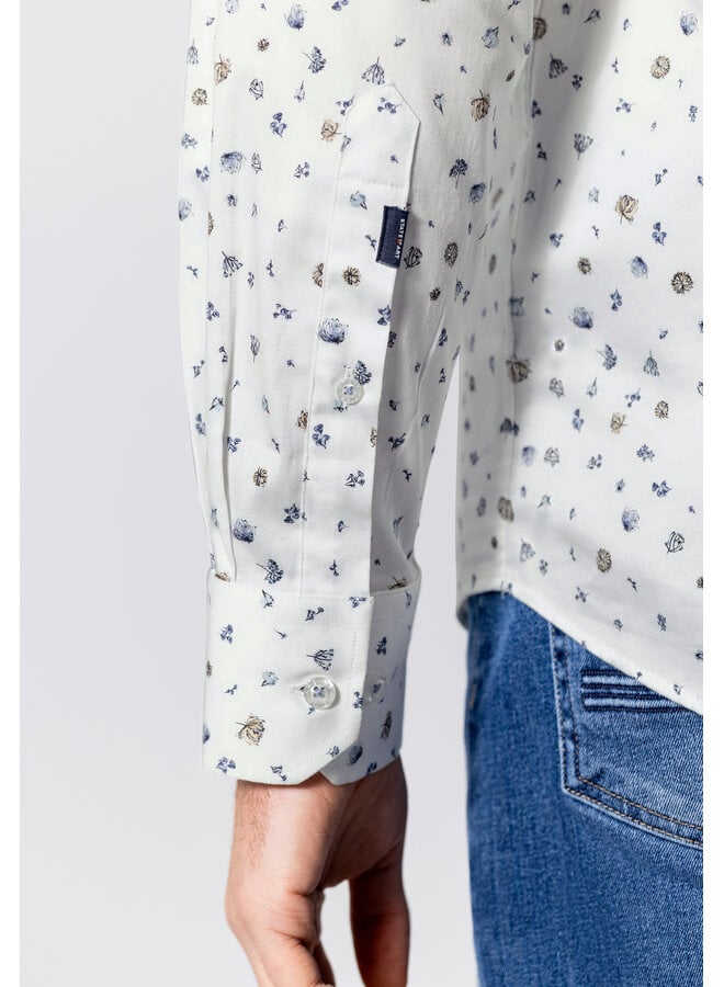 State of Art overhemd lange mouw print wit