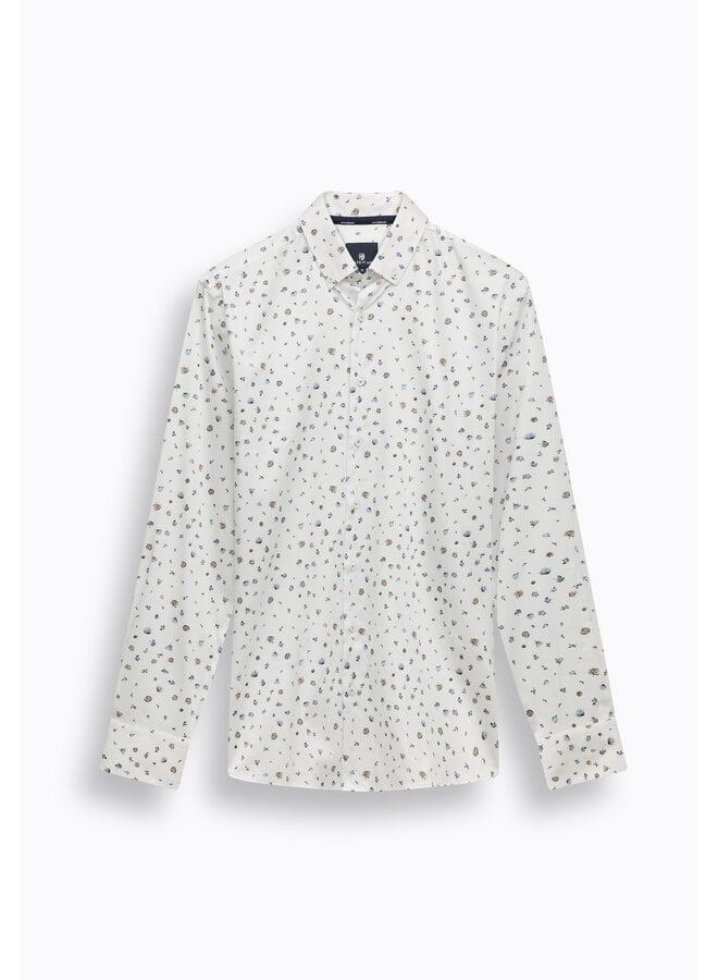 State of Art overhemd lange mouw print wit