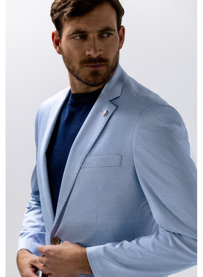 State of Art jersey colbert stretch licht blauw