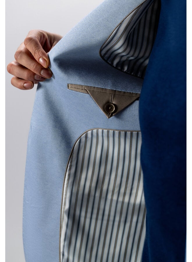 State of Art jersey colbert stretch licht blauw