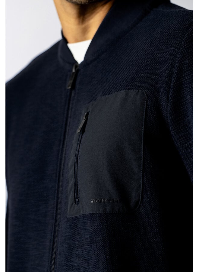State of Art vest met rits bomber navy