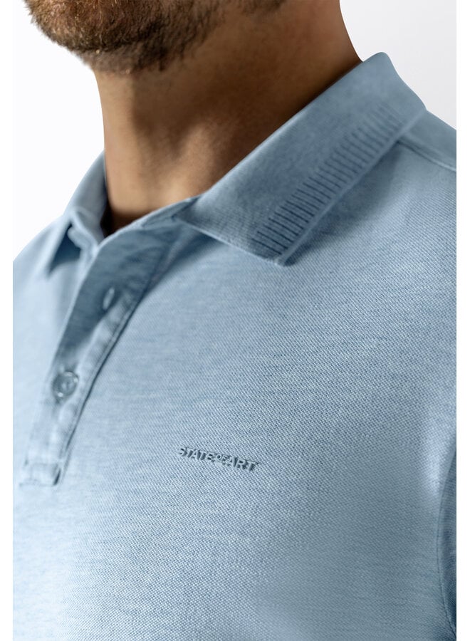 State of Art pique polo korte mouw blue
