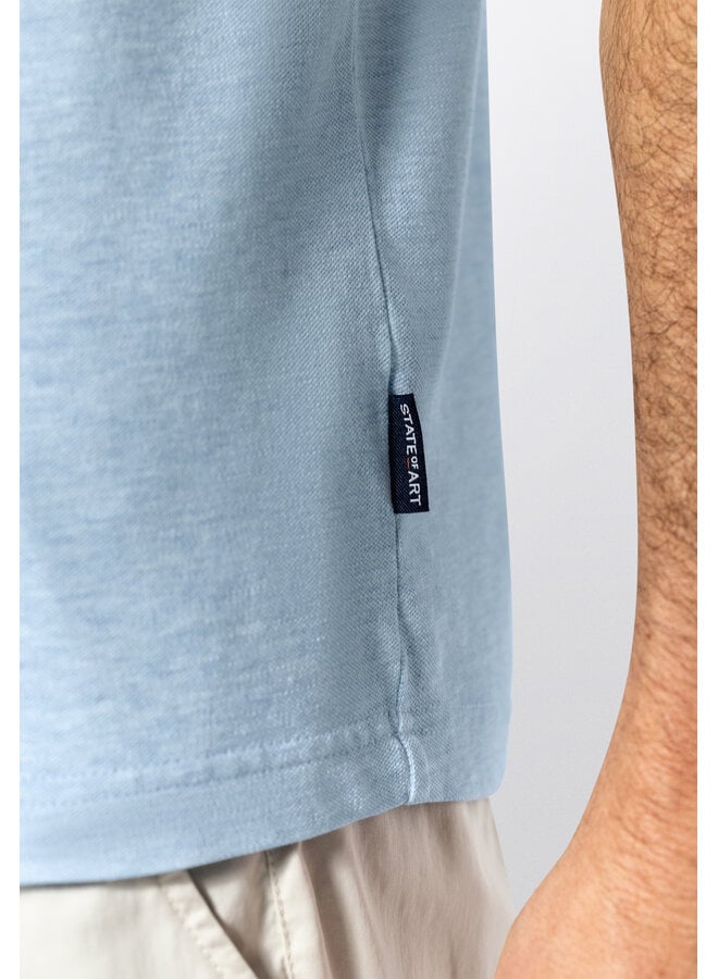 State of Art pique polo korte mouw blue