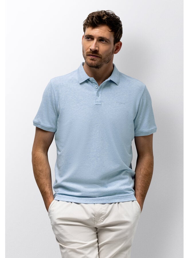 Pique polo korte mouw licht blauw