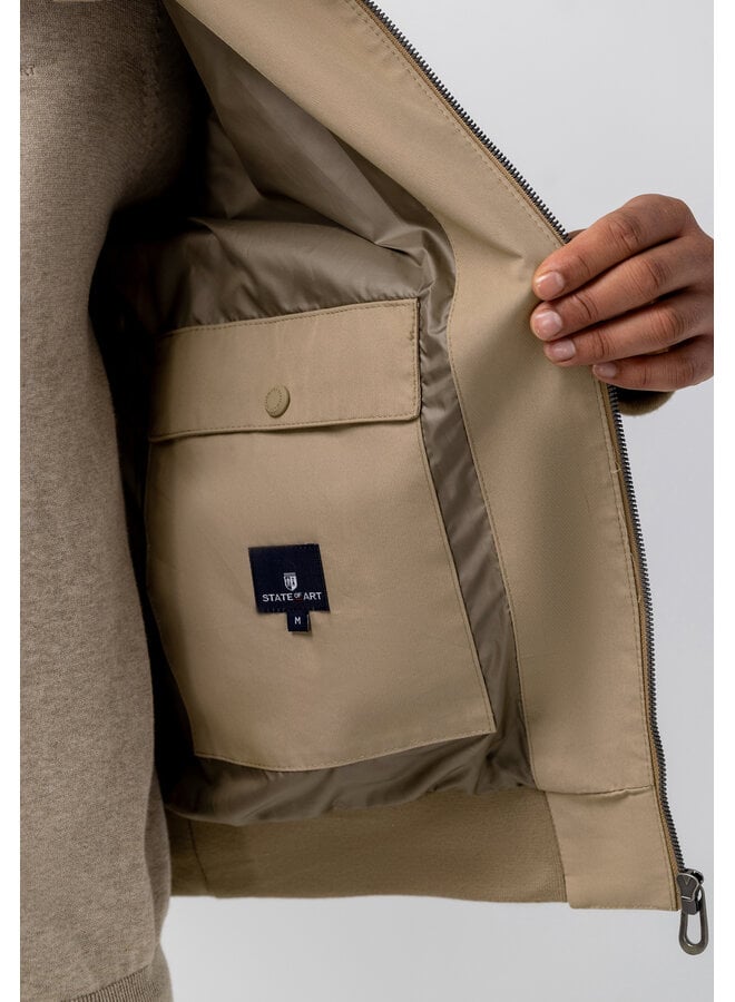 State of Art kort zomerjack taupe