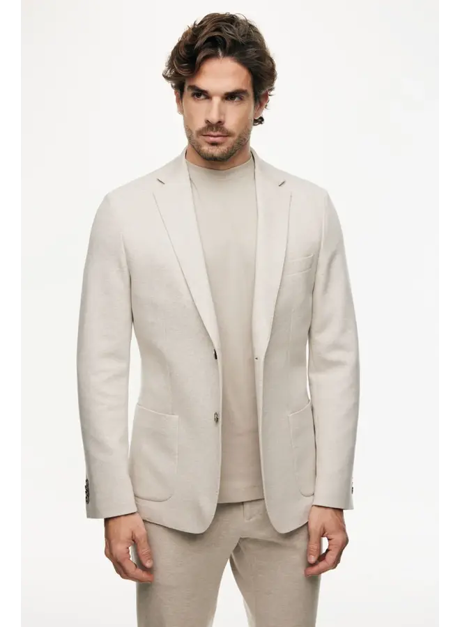 Gentiluomo jersey colbert licht beige