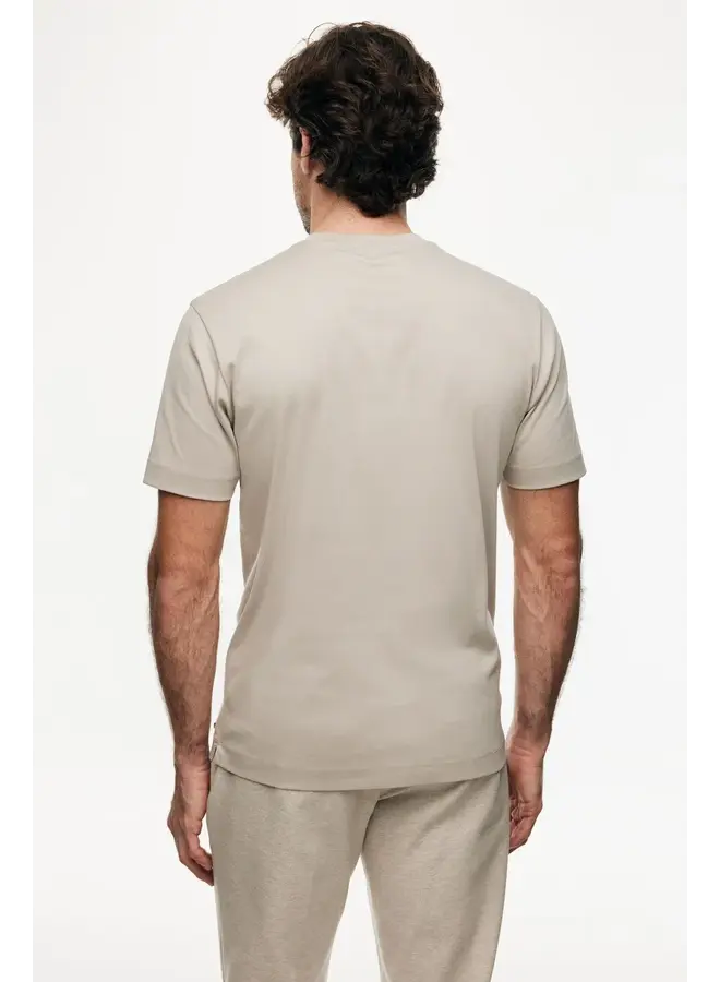 Gentiluomo gemerceriseerd t-shirt korte mouw beige