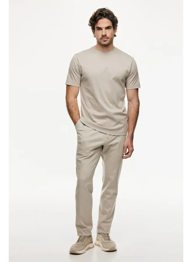 Gentiluomo gemerceriseerd t-shirt korte mouw beige