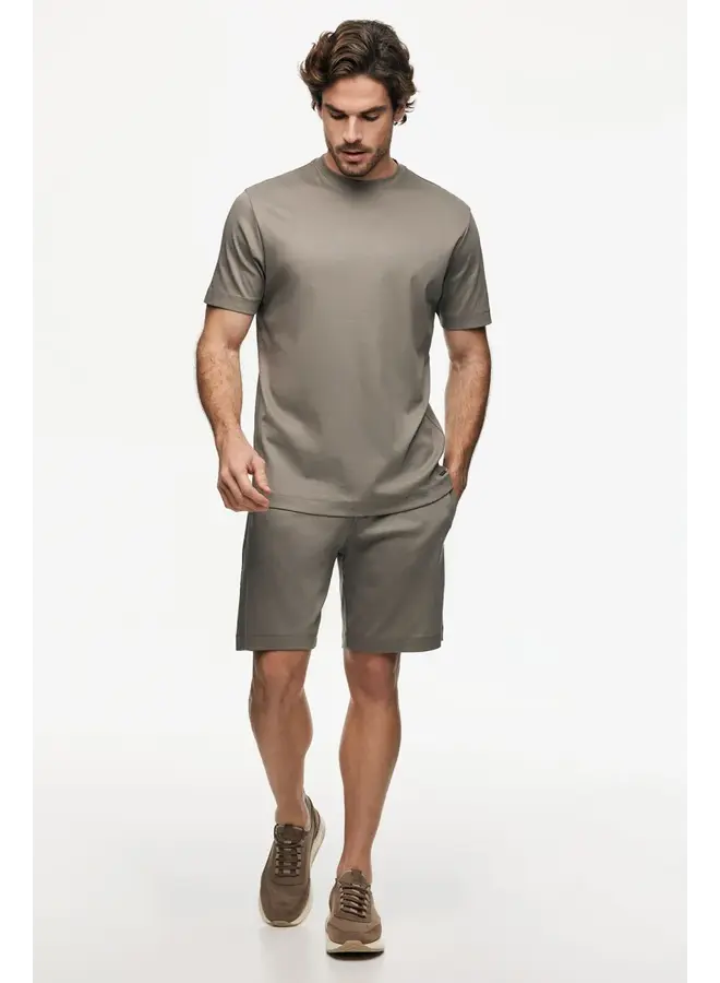 Gentiluomo gemerceriseerd t-shirt korte mouw taupe