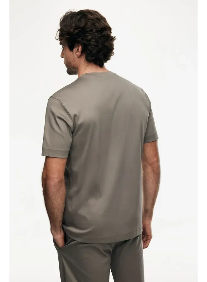 Gentiluomo gemerceriseerd t-shirt korte mouw taupe