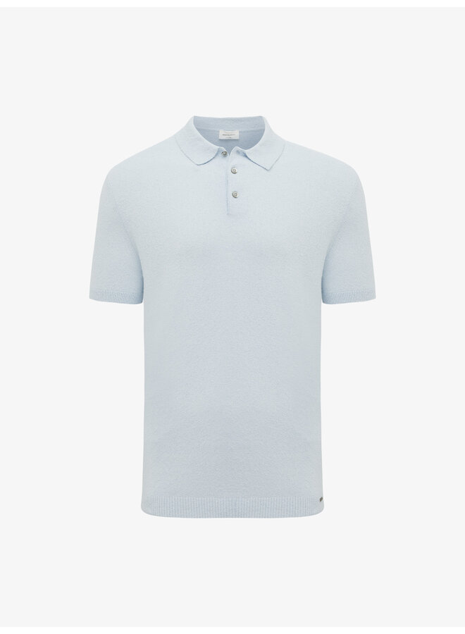 Polo korte mouw boucle light blue