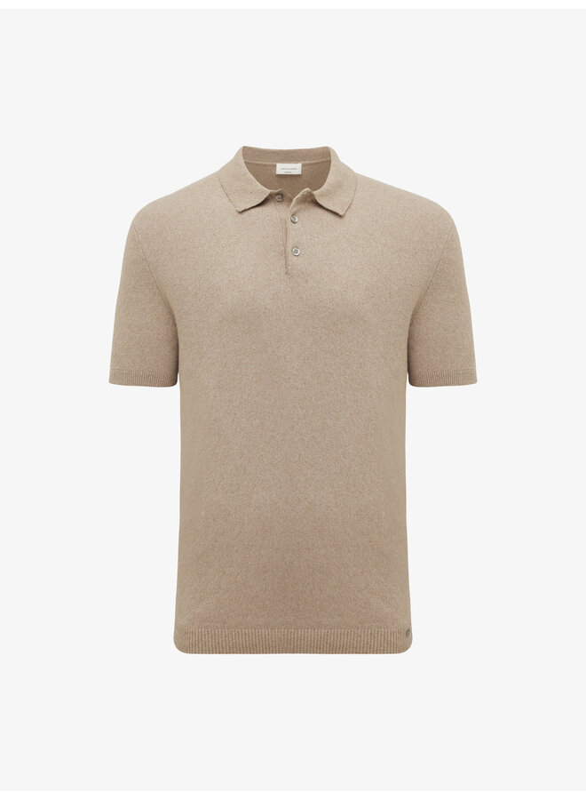Polo korte mouw boucle light beige