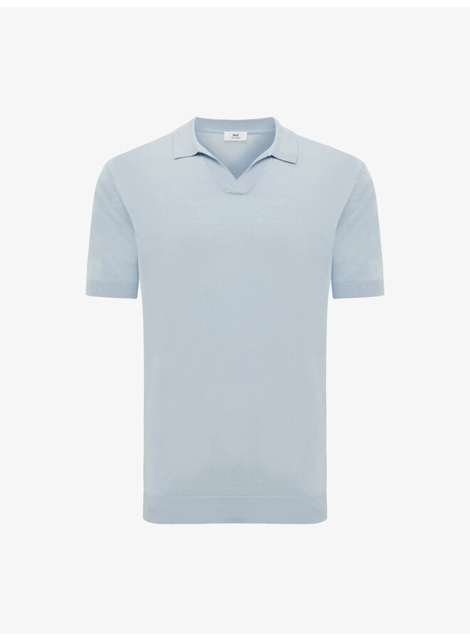 Gentiluomo polo korte mouw open collar blue
