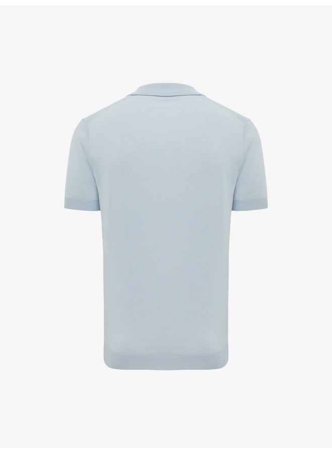 Gentiluomo polo korte mouw open collar blue