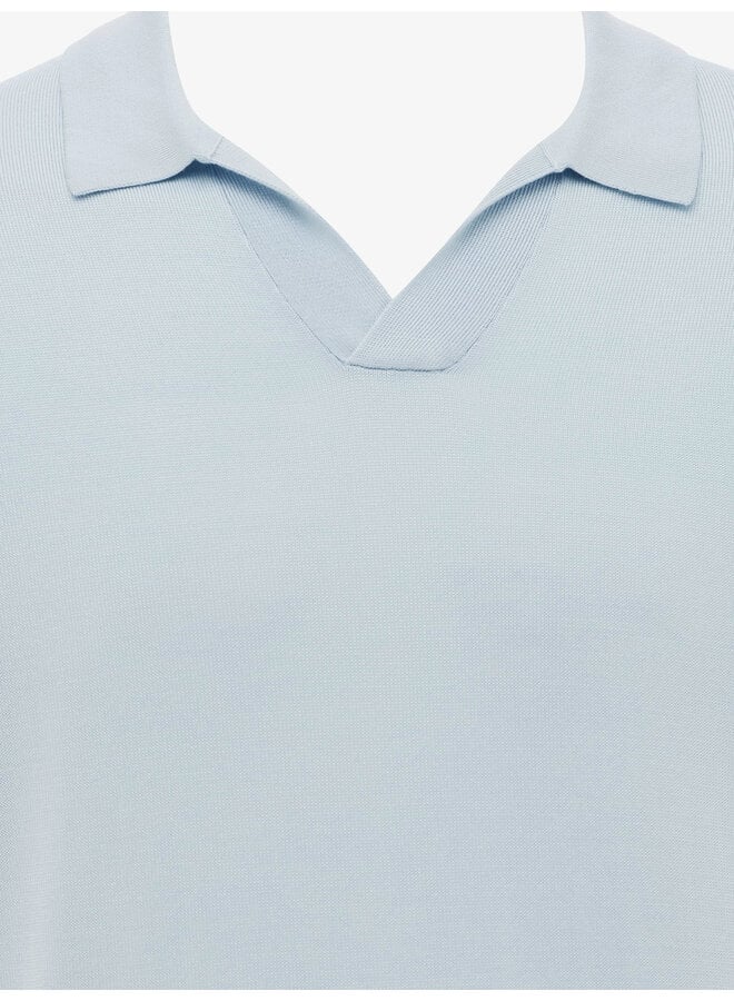 Gentiluomo polo korte mouw open collar blue