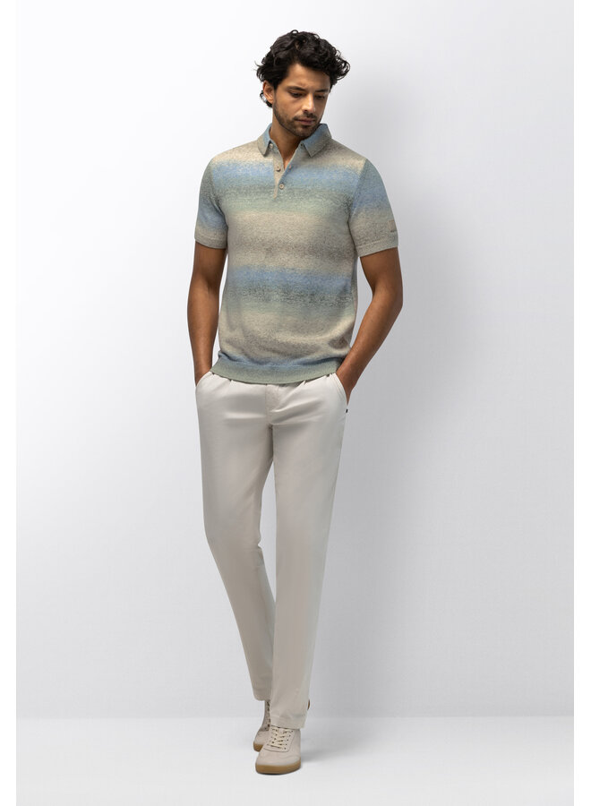 State of Art gebreide polo korte mouw groen