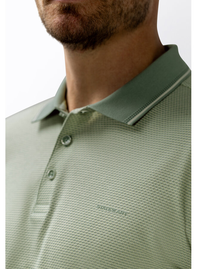 State of Art gemersericeerde polo korte mouw licht groen