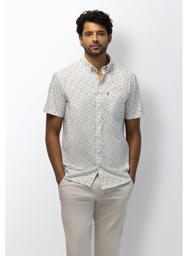 Overhemd met korte mouw print groen