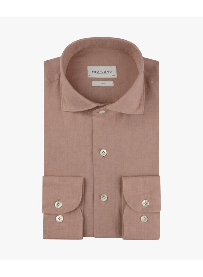 Profuomo linnen overhemd old Pink