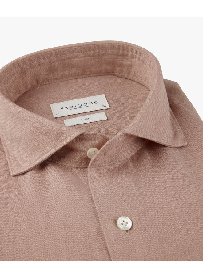 Profuomo linnen overhemd old Pink